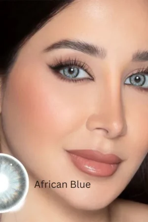 African Blue | Yearly Contact Lenses | 1 Pair + Free Solution Kit