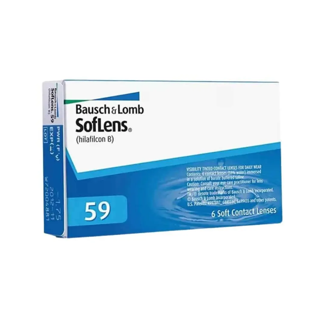 BAUSCH+LOMB | Softlens 59 | Monthly Wear | Clear Contact lenses | 1 Pair + Free Solution Kit